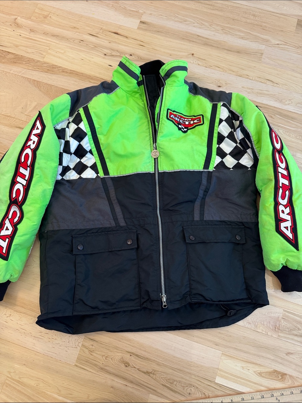 Vtg 90s Arcticwear Team Arctic Cat Zip Out Snowmobile Racing Jacket L-XL-Read